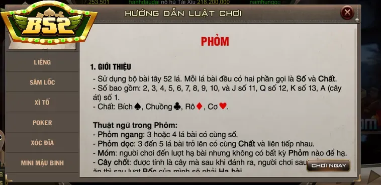 Hướng Dẫn Cách Chơi Phỏm B52CLUB Đẳng Cấp Cho Các Cao Thủ Đánh Bài